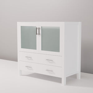 English Elm White Bath Vanity With Soft-Close Drawers, Durable Solid Wood, Perfect For Modern Bathrooms, 36-In. B2731P260430-GIGA