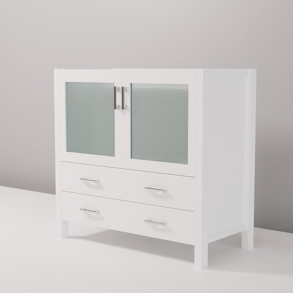 English Elm White Bath Vanity With Soft-Close Drawers, Durable Solid Wood, Perfect For Modern Bathrooms, 36-In. B2731P260430-GIGA