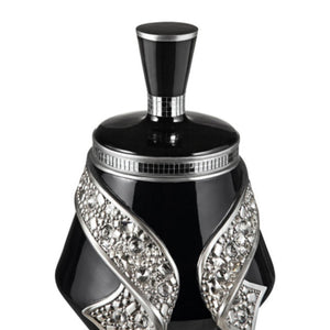 English Elm 14" Luxurious Polyresin Jewelry Box Stellaire — Black & Silver Bejeweled Bow Tassel Decorative Gift B072116366