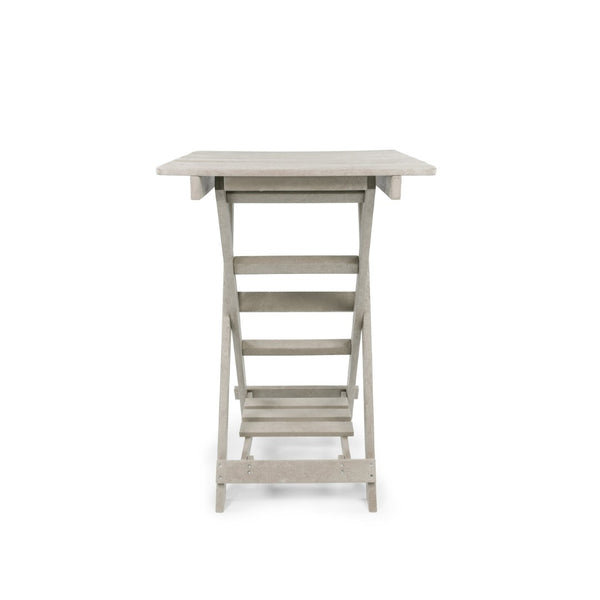 English Elm Summit Ridge Recycled Hdpe Outdoor Folding Bar Table Weather Resistant Eco Patio Sand B2745P409717