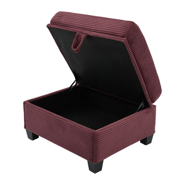 English Elm United L-Shaped Multifunctional Corduroy Sofa: 4-Seater With Usb Ports, Cup Holders & Storage Solutions W1568S00220-GIGA