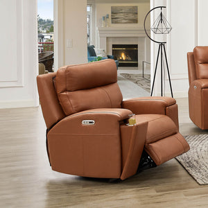 English Elm Venice Premium Power Headrest Zero Gravity Recliner Brown Leather, Memory Foam, Pocket Coil Comfort B2705P338106