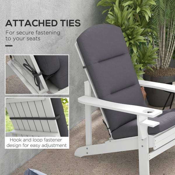 English Elm Outsunny 2 Piece Adirondack Chair Cushions Set, Water-Repellent Gray Pads For Outdoor Relaxation W2225P174516-GIGA