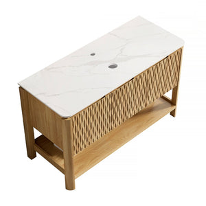 English Elm Nyah Carrara Sintered Stone Vanity Countertop with Undermount Ceramic Basin 48 Inch W2615P346331