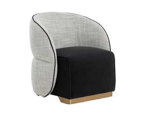 Sunpan Fatina Lounge Chair - Chic Vera White Pepper & Luxurious Abbington Black For Stylish Living Spaces Black Fabric 111363