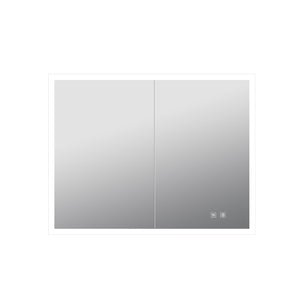 English Elm Mesa Surface Mount Led Medicine Cabinet with Defogger Aluminum Frame Bathroom Mirror B2731P478362