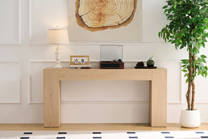 English Elm Rectangular Farmhouse Console Table Slim 63 Inch Mdf Wood Grain Entryway Sofa W2393P301823