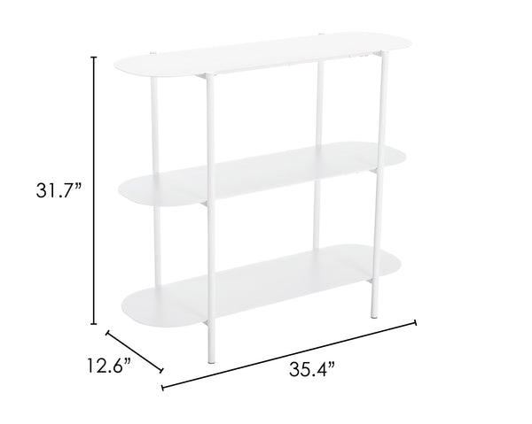 Tre Console Table White 109419 Zuo Modern