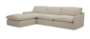 VIG Furniture Fedora White Fabric Sectional Sofa With Ottoman — Modular 8-Seat, Washable Covers, Feather-Down Comfort VGKKKF2637-B1223
