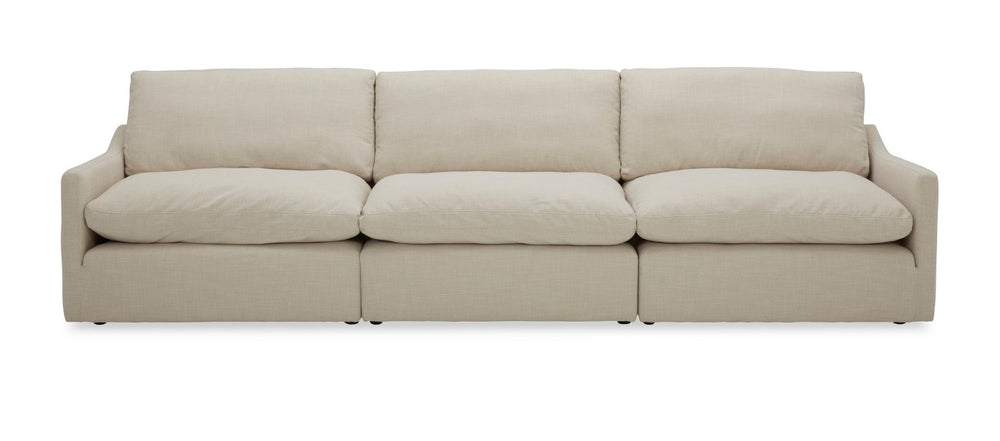 VIG Furniture Fedora White Fabric Sectional Sofa With Ottoman — Modular 8-Seat, Washable Covers, Feather-Down Comfort VGKKKF2637-B1223