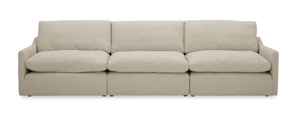 VIG Furniture Fedora White Fabric Sectional Sofa With Ottoman — Modular 8-Seat, Washable Covers, Feather-Down Comfort VGKKKF2637-B1223