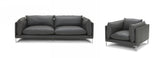 VIG Furniture Divani Casa Harvest - Modern Grey Full Leather Sofa Set VGKKKF2627-L2925-SET