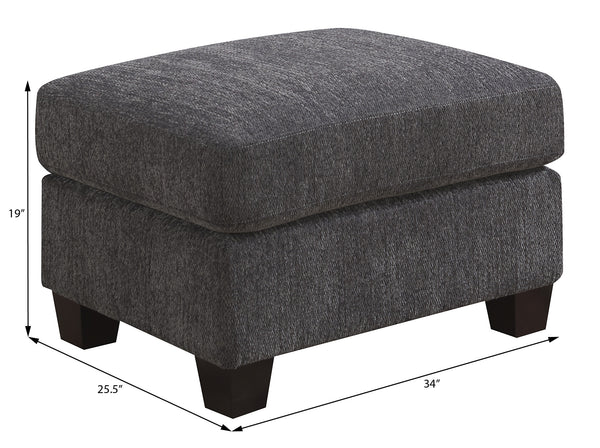 English Elm Wallace & Bay - Gray Ottoman Transitional Charcoal Accent Bench with Engineered Wood, Easy-Care 35"L x 26"W x 15"H B2709P212563