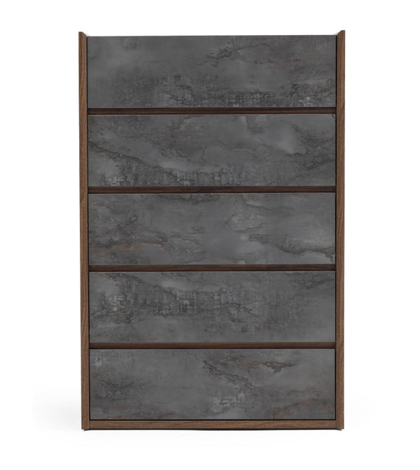 VIG Furniture Rado Modern Walnut Chest With Stucco Drawer Faces, Soft-Close Drawers, Concealed Handles, Italian Craftsmanship VGACRADO-CHEST