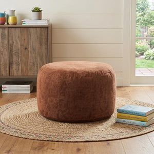 46 Inch Oversized Upholstered Bean Bag Chair Cozy Lounge Seat for Living Room or Playroom