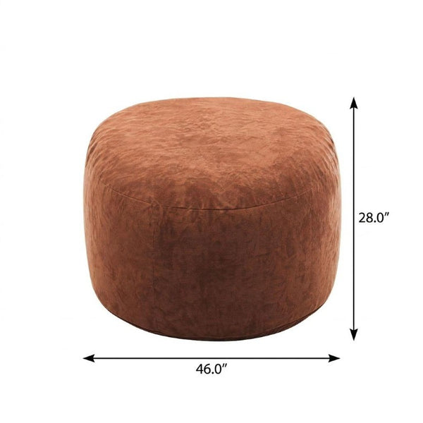 46 Inch Oversized Upholstered Bean Bag Chair Cozy Lounge Seat for Living Room or Playroom