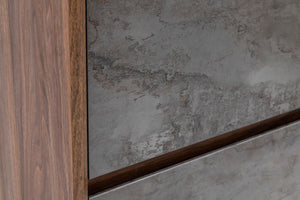 VIG Furniture Rado Modern Walnut Chest With Stucco Drawer Faces, Soft-Close Drawers, Concealed Handles, Italian Craftsmanship VGACRADO-CHEST
