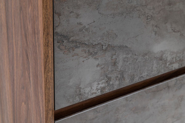 VIG Furniture Rado Modern Walnut Chest With Stucco Drawer Faces, Soft-Close Drawers, Concealed Handles, Italian Craftsmanship VGACRADO-CHEST