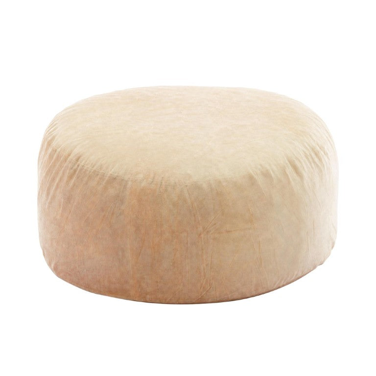 62 Inch Camel Upholstered Bean Bag Lounge Seating for Playrooms and Living Spaces