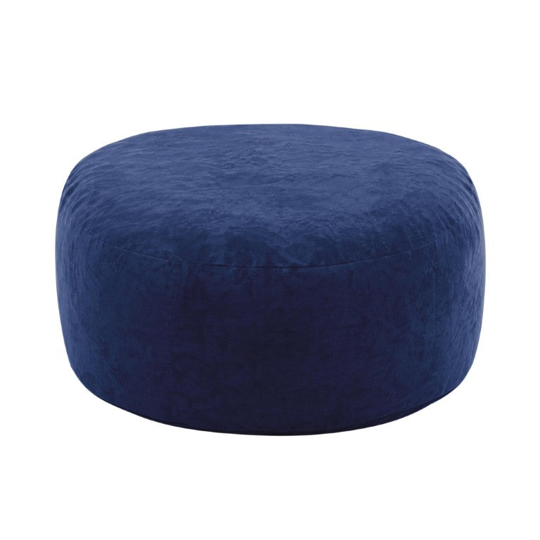 HomeRoots 62 Inch Oversized Upholstered Bean Bag Lounge Chair Plush Casual Seating for Living Room Blue 772423