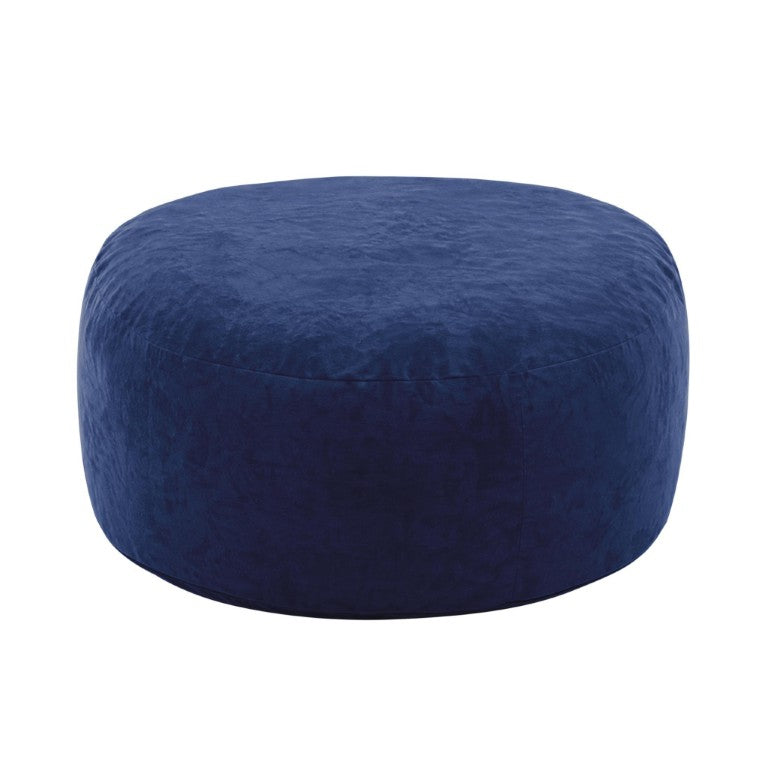 HomeRoots 62 Inch Oversized Upholstered Bean Bag Lounge Chair Plush Casual Seating for Living Room Blue 772423