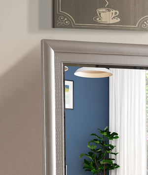 English Elm Kat G5600-M Mirror Silver Champagne — Elegant Wood Veneer Particle Board, Low-Distortion Glass, Dresser-Mount Compatible B078118407