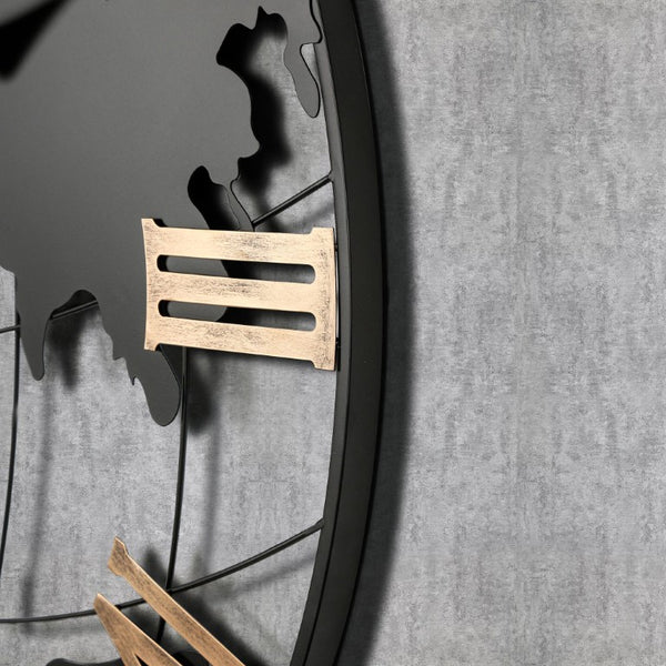 36 Inch Metal Frame Digital Round Wall Clock Modern Statement Piece for Any Room