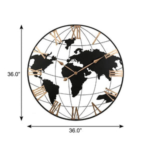 36 Inch Metal Frame Digital Round Wall Clock Modern Statement Piece for Any Room