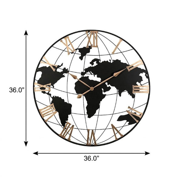 36 Inch Metal Frame Digital Round Wall Clock Modern Statement Piece for Any Room