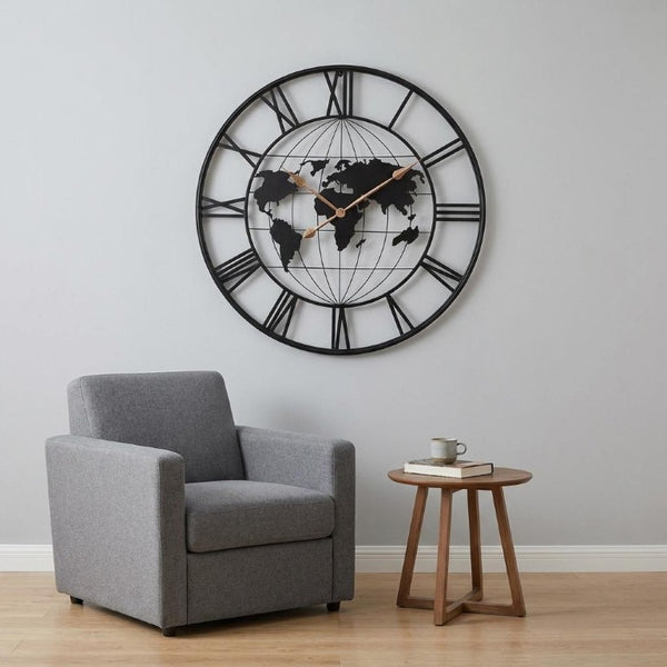 36 Inch Metal Frame Digital Round Clock Bold Statement Piece for Modern Living Spaces