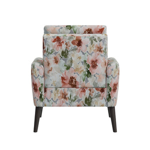 English Elm Enna Floral Polyester Accent Chair Solid Wood Legs Cozy Reading Nook Seating B127P409849