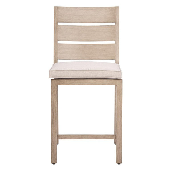 HomeRoots Set of Two Aluminum Outdoor Counter Barstools for Patio Dining and Entertaining 772554
