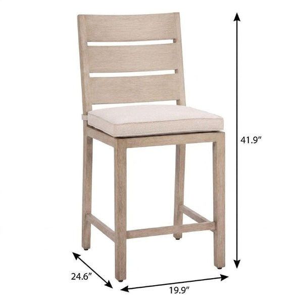 Set of Two Aluminum Outdoor Counter Barstools for Patio Dining and Entertaining