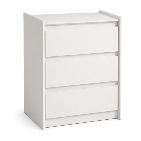 24 Inch Wood Three Drawer Nightstand with Built in Usb Charging Port for Bedroom Storage