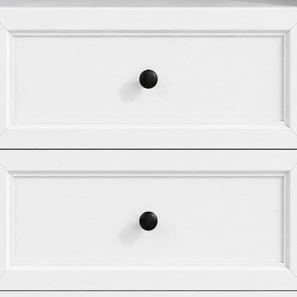 26 Inch Wood Two Drawer Nightstand with Built in Usb Charging Port for Modern Bedrooms