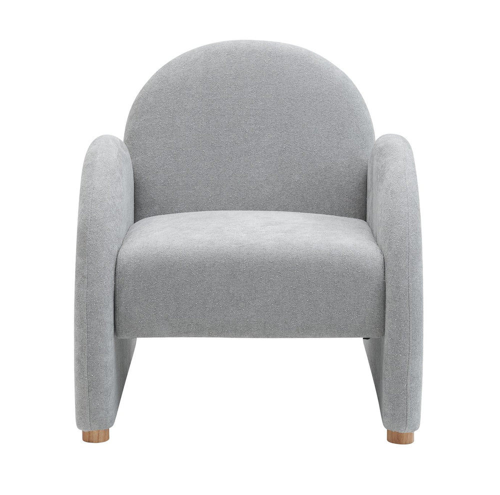 English Elm Modern Boucle Accent Armchair – Stylish Gray Lounge Chair With Curved Armrests For Any Space T3903P372602