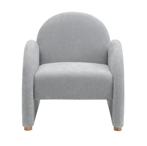 English Elm Modern Boucle Accent Armchair – Stylish Gray Lounge Chair With Curved Armrests For Any Space T3903P372602