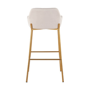 English Elm Contemporary Chrome Barstools with Camel Faux Leather Padded Seats for Kitchen Islands B202S00527