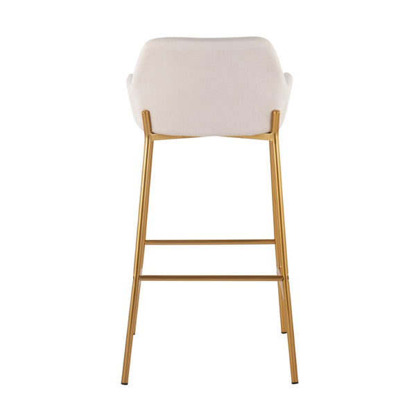 English Elm Contemporary Chrome Barstools with Camel Faux Leather Padded Seats for Kitchen Islands B202S00527