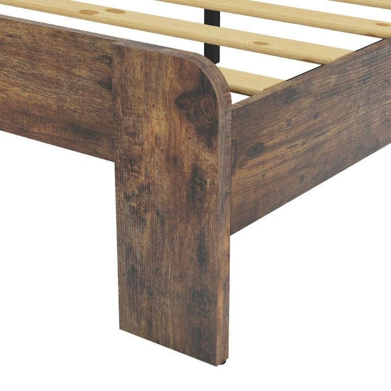 HomeRoots Brown Solid Wood Queen Bed Frame for a Warm and Inviting Bedroom Aesthetic and Comfort 86.53" W x 42.54" H x 60" D 772710
