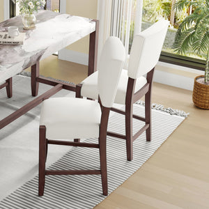 English Elm Mid Mid Century Modern Bar Stools Set of 2 — Ergonomic Linen Upholstered Counter Stools with Solid Rubberwood Legs, Plush Foam Seating for Kitchen Island Dining (Beige) N752P342929A