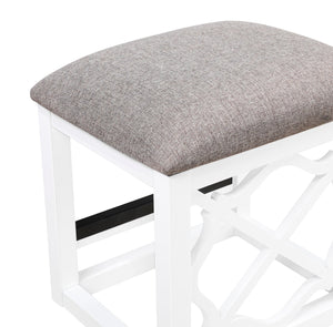 English Elm Desks 3-Piece Set with Rolling Small Desk, Upholstered Stool & Large Stationary Desk for Compact Workspaces White 38.5 L x 21.5 W x 17.5 H B011P287469