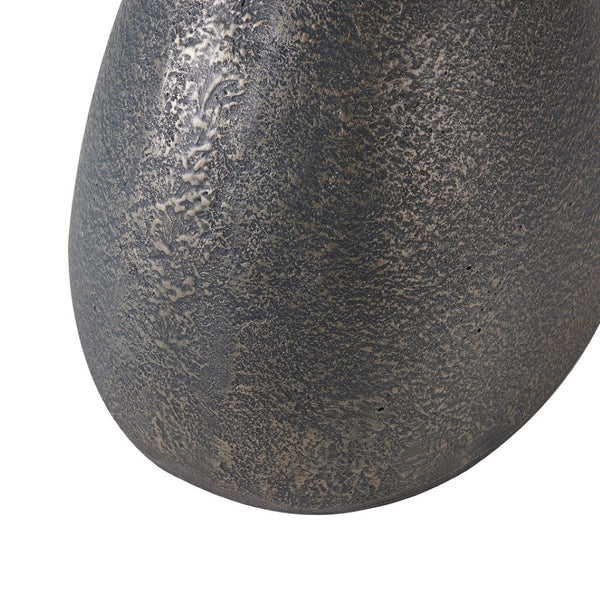 English Elm Outdoor Handcrafted Mgo Oval Side Table with Sculpted Base and Copper Artisan Finish N772P379525C