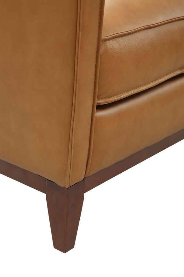 VIG Furniture Naylor Cognac Italian Leather Sofa For 3 — Modern Split-Back Design, High-Density Foam Comfort, Solid Pine Frame VGCA6394-BRN-S