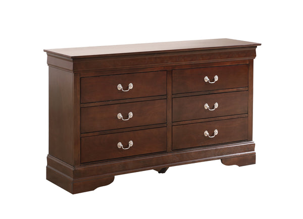 English Elm LouisPhillipe Elegant Traditional Dresser with Carved Bases, English Dovetail Drawers & Tarnish-Resistant Hardware Beige 37 L x 59 W x 18 H B078108120