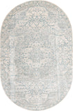 Unique Loom Newport Elms Machine Made Medallion Rug Gray, Ivory/Blue 5' 3" x 8' 0"