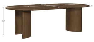 Meridian Furniture Caldra Solid Wood Acacia Veneer Dining Table Mid Century Modern Seats up to Ten Brown 772Brown-T