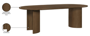 Meridian Furniture Caldra Solid Wood Acacia Veneer Dining Table Mid Century Modern Seats up to Ten Brown 772Brown-T