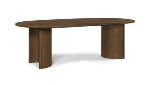 Meridian Furniture Caldra Solid Wood Acacia Veneer Dining Table Mid Century Modern Seats up to Ten Brown 772Brown-T