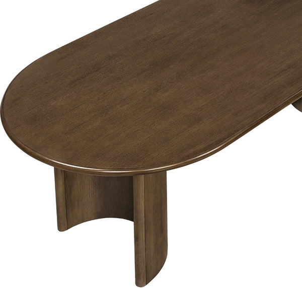 Meridian Furniture Caldra Solid Wood Acacia Veneer Dining Table Mid Century Modern Seats up to Ten Brown 772Brown-T